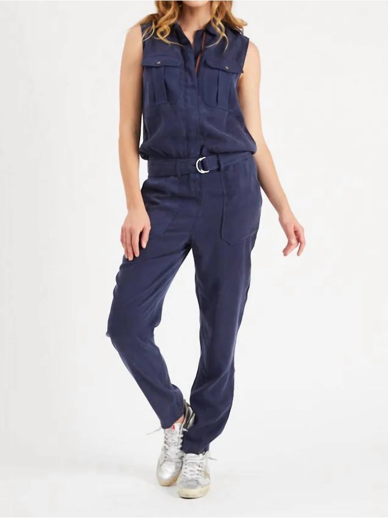 Etienne Marcel Utility Sleeveless Jumpsuit In Aviator Blue